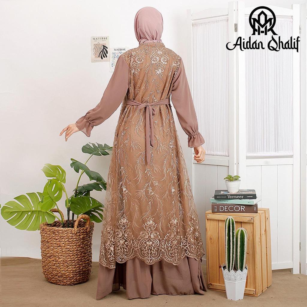 Dress Gamis Kebaya Cantik Modern Mix Ceruty Babydoll Gamis pesta Gaun Pesta Kondatangan Wanita Mewah By Laquse_kebaya2