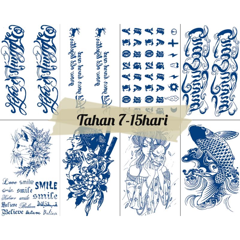 Tatto temporary Tahan 7-15 hari model tulisan naga pergelangan MODEL HNGZ