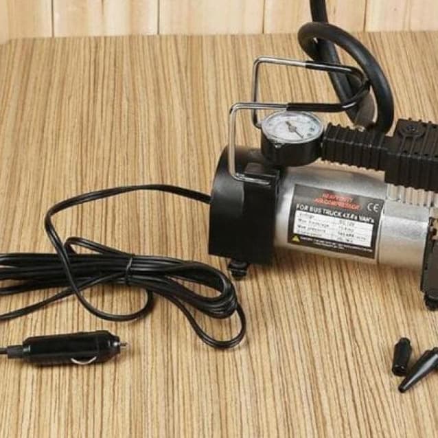 Pompa Ban Mini Tekanan 100PSI - Heavy Duty Air Compressor 12V