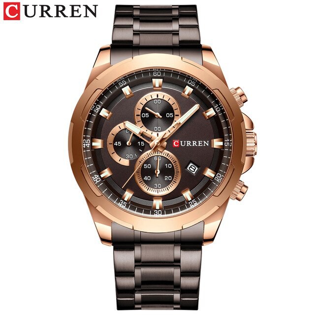 CURREN 8354 Jam Tangan Pria Analog Stainless Steel Chronograph Aktif WATCHKITE WKOS