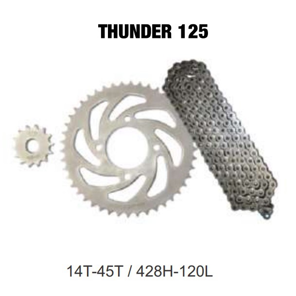 SPROCKET CHAIN KIT / GEAR PAKET CRP THUNDER 125