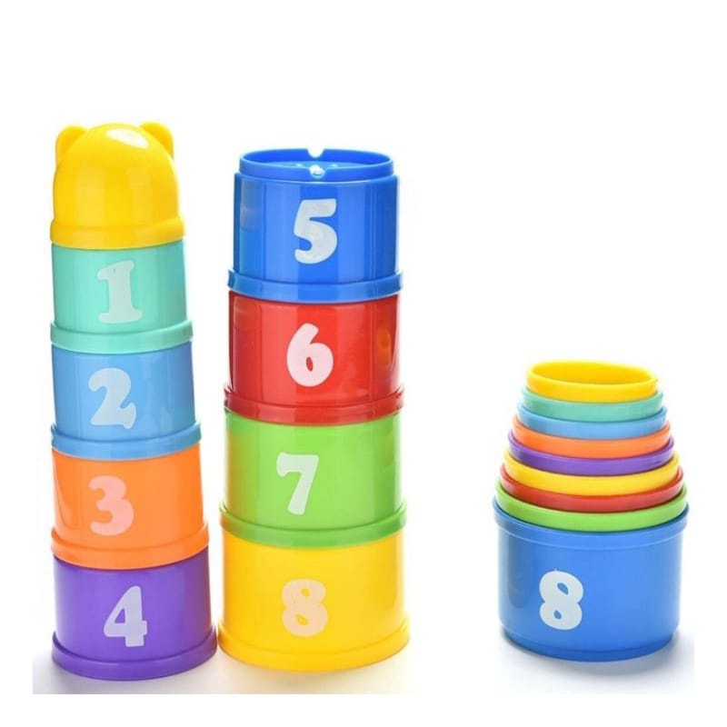 ~ PIYOSHI08 ~ Mainan Edukasi Anak Bayi Susun Cangkir Stacking Cup Tower Puzzle MA41