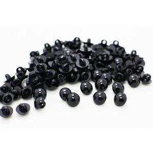 Kancing Baju Jamur Putih Susu Hitam - Kancing Mutiara Isi 100 pcs Diameter 10 - 11 - 13 mm