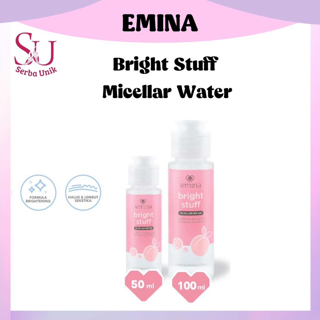 Emina Bright Stuff Micellar Water 50ml & 100ml | Pembersih Wajah