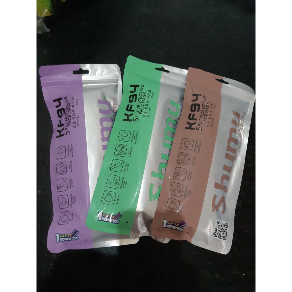 Masker Shumu KF94 warna 5 ply 10pcs plastik klip