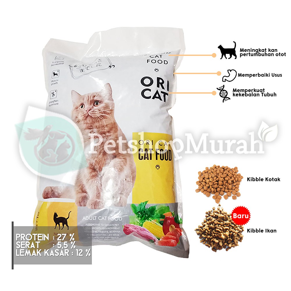 Ori Cat 1 Kg Makanan Kucing Kering Cat Food Shopee Indonesia