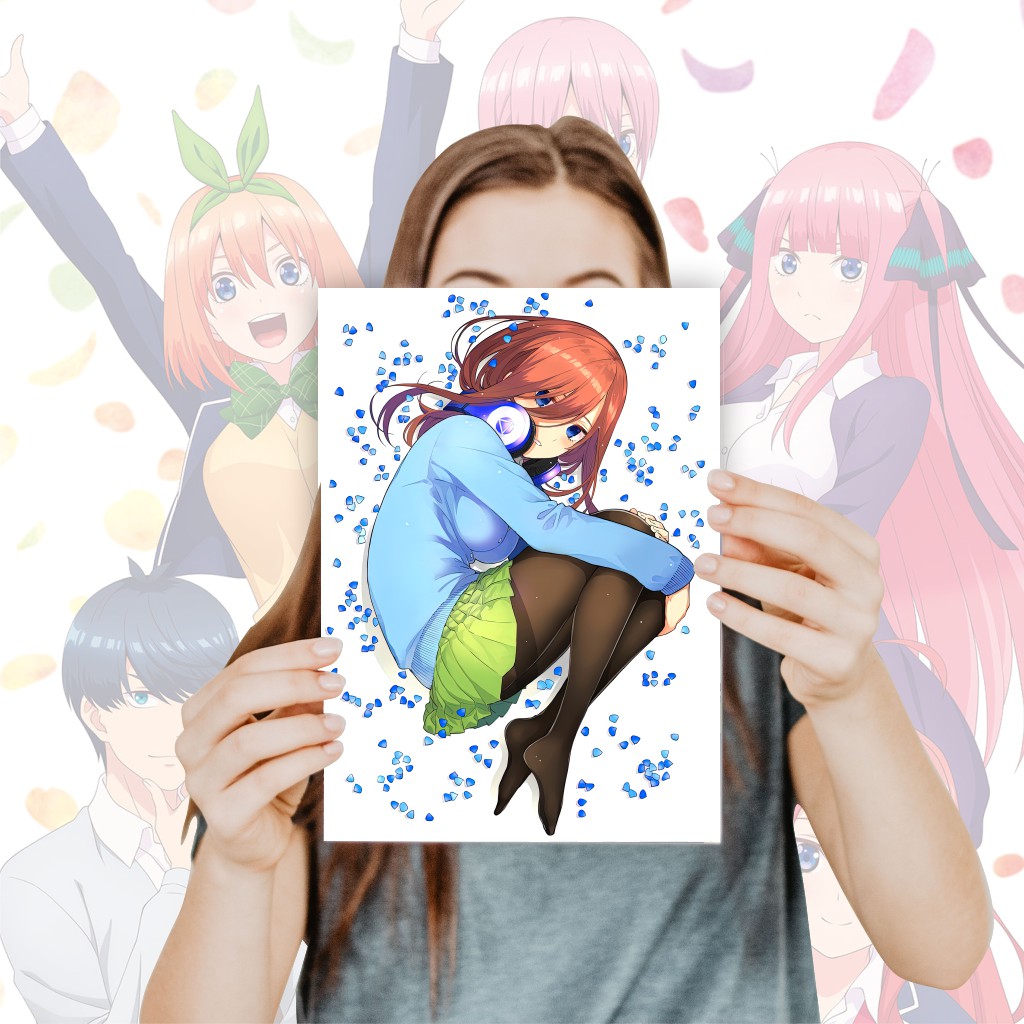 Poster Go Toubun No Hanayome Anime Size A4+ - Ichika Nino Miku Yotsuba Itsuki Fuutaro-8 Miku B