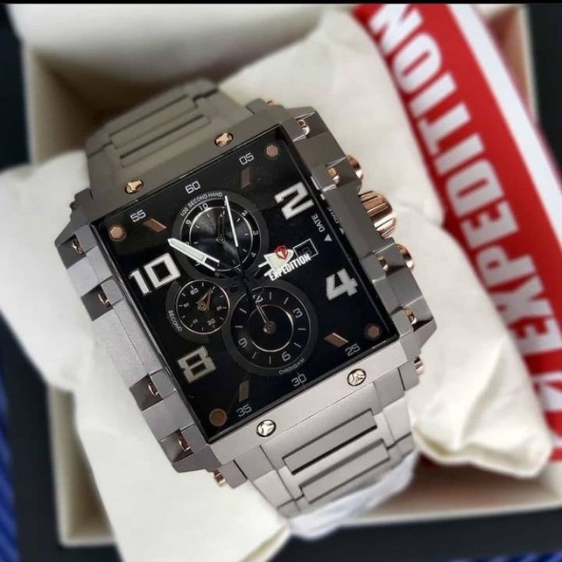 Jam Tangan Expedition Titanium E 6757 Pria / E6757 MC Titanium Gold Original