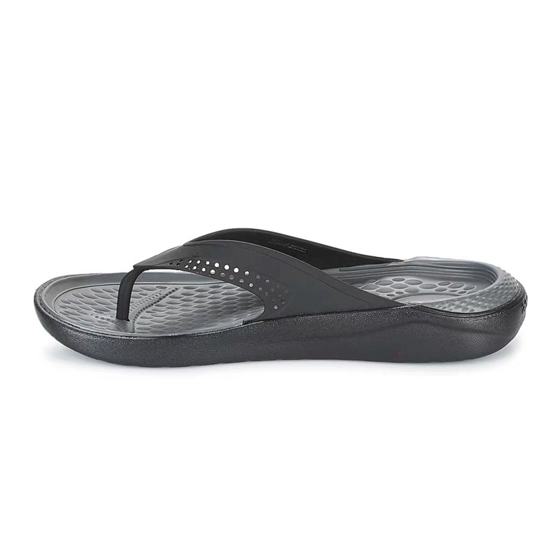 Crocs Literide Flip / Crocs Pria / Sandal Karet / Sandal Jepit / Original - Gray Black