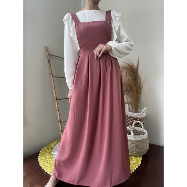 OVERALL SKIRT (Rok maxi midi korea, hijab friendly)