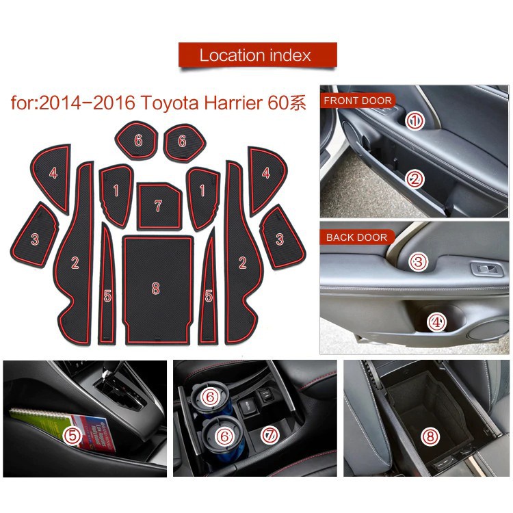 1 Set Matras Slot Interior Mobil Toyota HARRIER 2014 SU 60 Dengan Karakter Toyota HARRIER