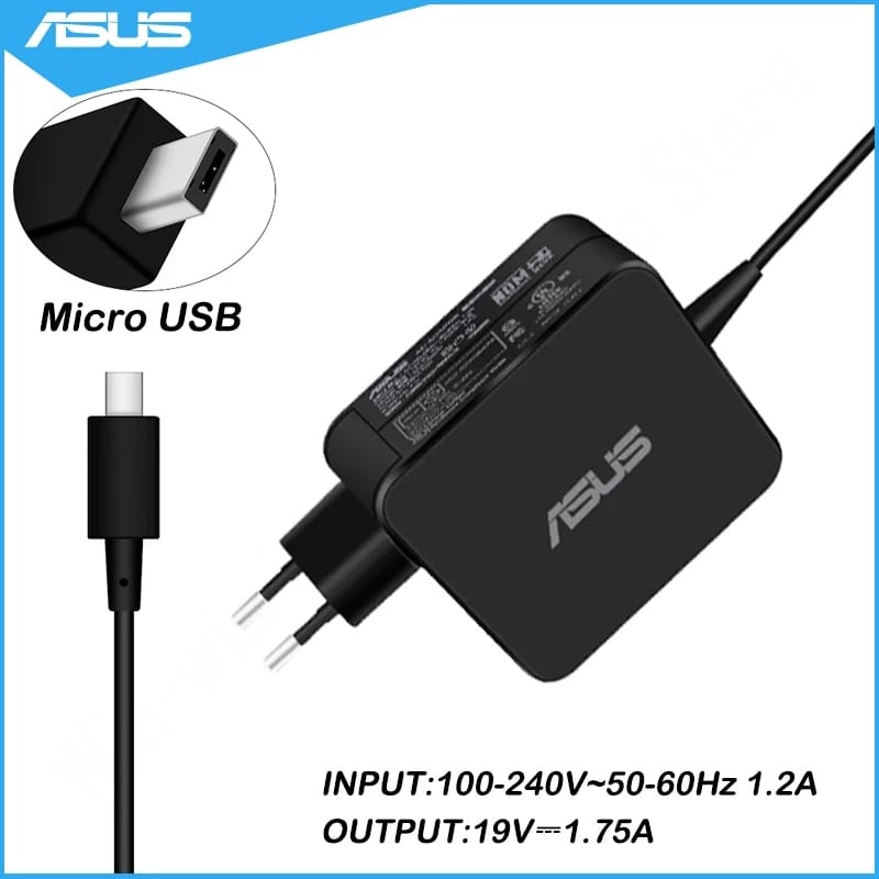 Adaptor Laptop AC Micro-usb 19V 1.75A 33W untuk Asus Eeebook X205 X205T X205TA E202 E202SA E205SA EXA1206UH Netbook