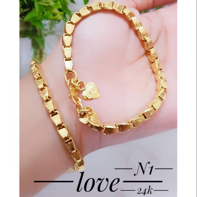 Gelang padi xuping lapis emas 24k