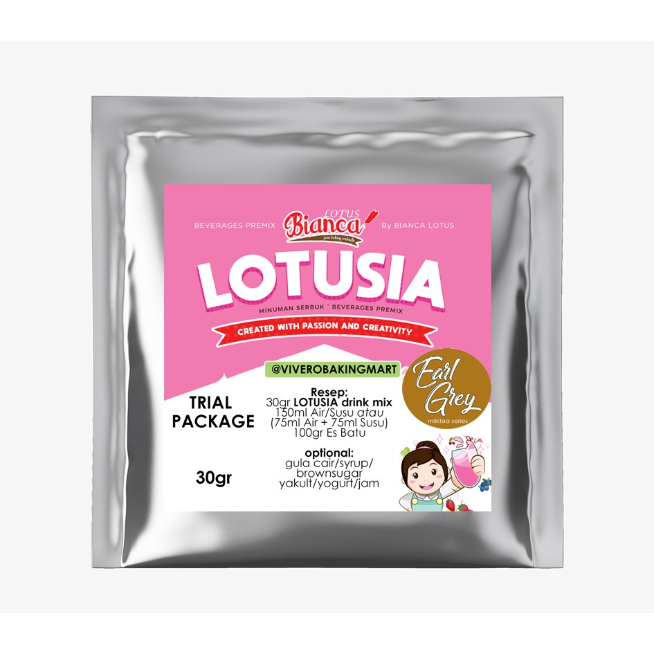 30gr Lotusia Earl Grey Drink Premix (TRIAL PACKAGE)