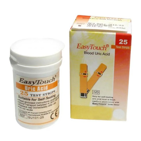 Strip Alat Cek dan Tes Asam Urat Stik Easy Touch GCU 3 in 1 Refil Urid Acid isi 10 dan 25