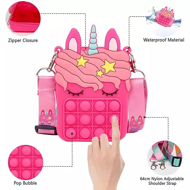 TAS ANAK PONY POP IT JELLY TAS SELEMPANG ANAK POP IT RUBBER JELLY / SLING BAG LUCU IMPOR LAKI PEREMPUAN COWOK CEWEK MURAH