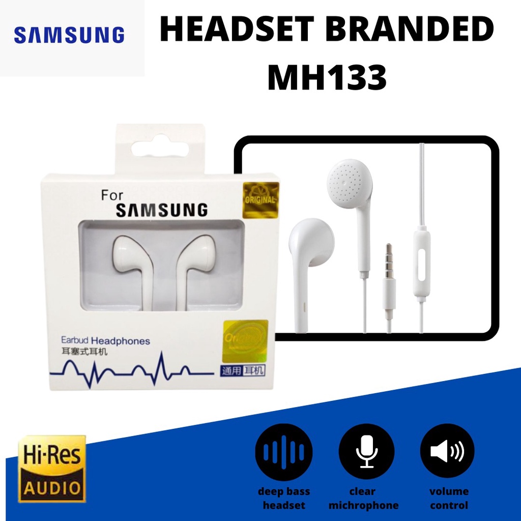 HEADSET / HANDSFREE MH-133  SAMSUNGG  PLUS MIC bisa buat semua tipe hp