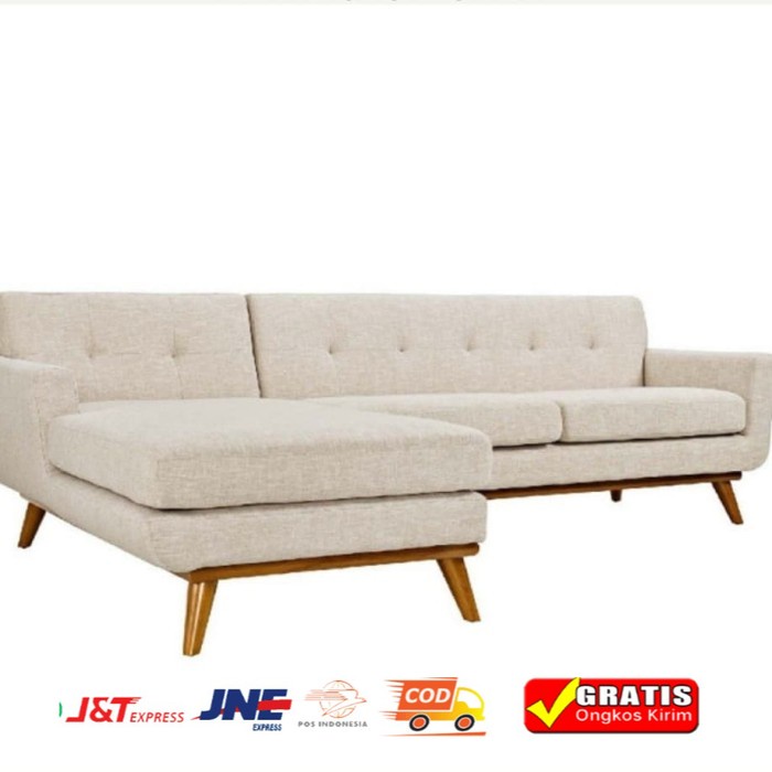 sofa L Sofa Sudut Sofa minimalis Kayu Jati