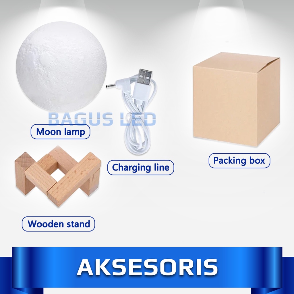 [COD] Lampu Tidur LED Hias Dekorasi Bulat 3D Tumblr Moonlight Lamp