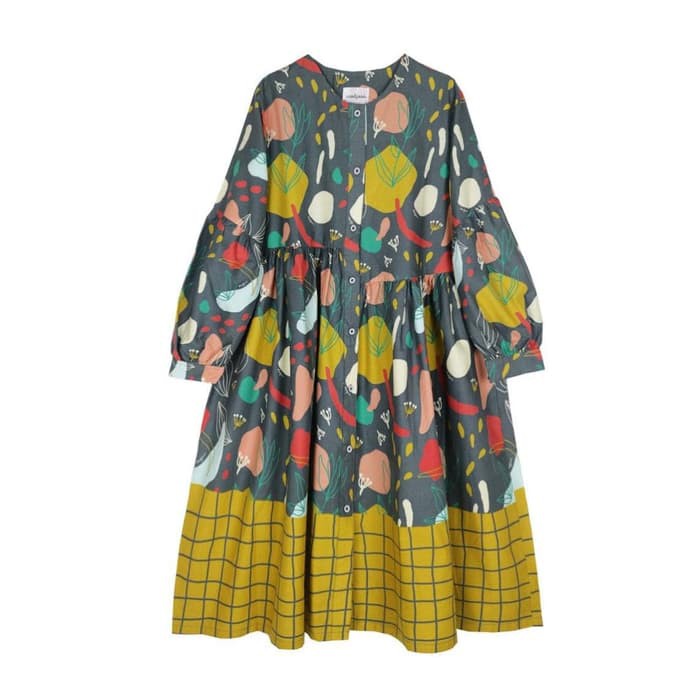 Nadjani - Dress Tine Poplin - Dark Grey Diskon
