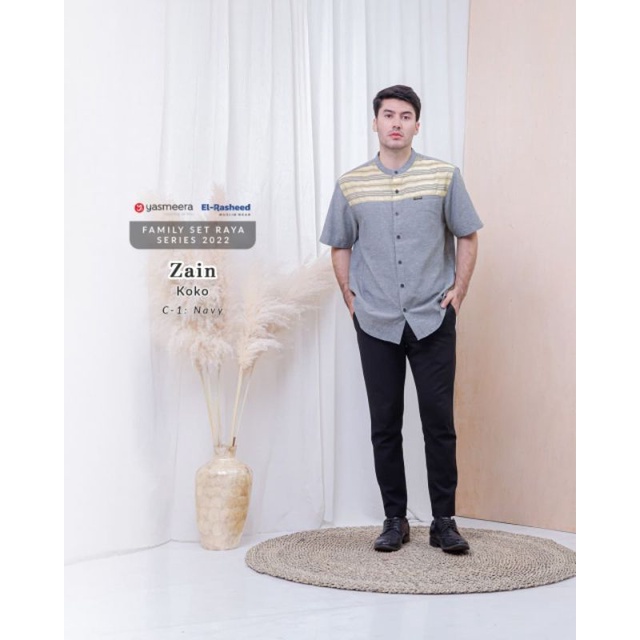 EL-RASHEED ZAIN NAVY KOKO DEWASA LENGAN PENDEK KATUN