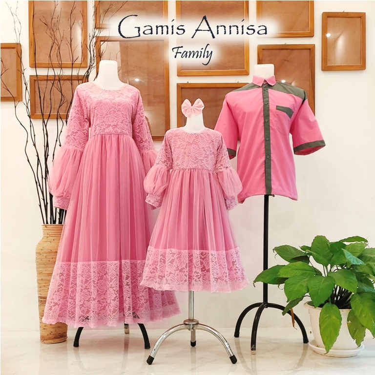 Gamis Annisa Baby Pink | Gamis Anak Perempuan | Gamis Dewasa | Baju Gamis Couple | Baju Unik | Baju Anak Unik | Gamis Terjangkau | Gamis Keluarga| couple family murah