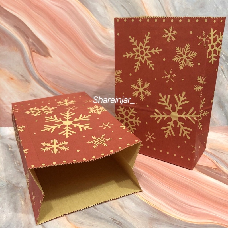 

Paper Bag Edisi Natal / Cookies Bag / Kantong Packaging Kado Kue Coklat