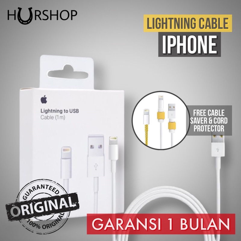 ORIGINAL APPLE kabel data iPhone 1m dan 2m charger casan asli lightning