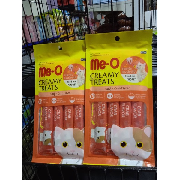 makanan kucing MEO CREAMY TREATS CRAB FLAVOUR ( 15g×4)