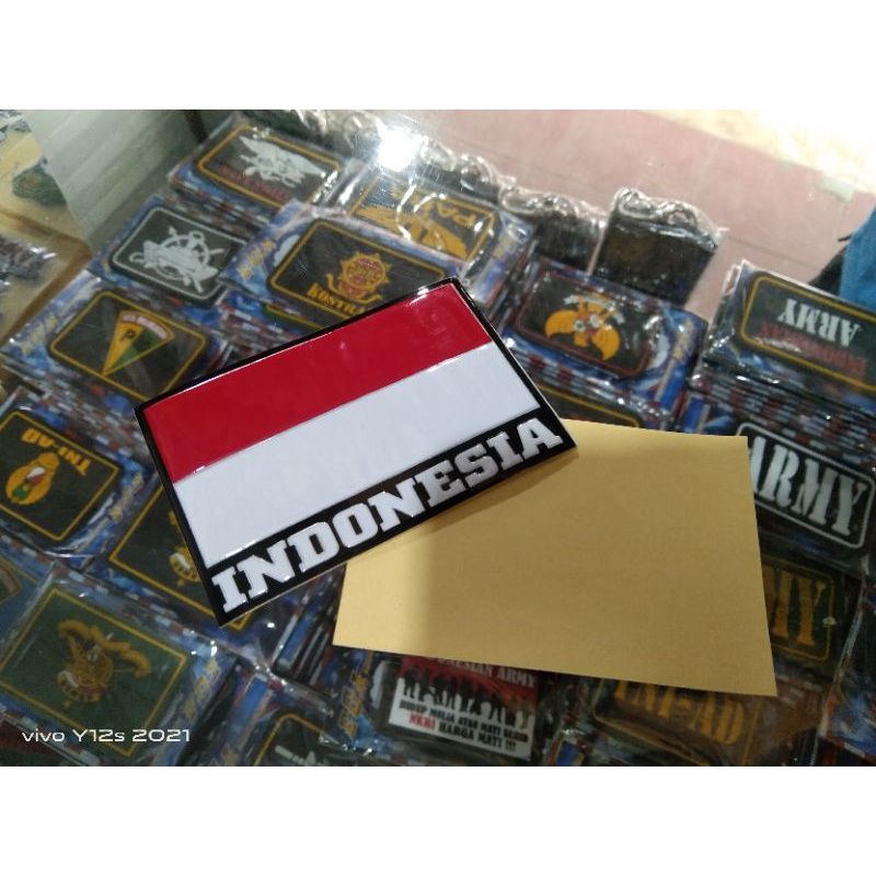 STICKER EMBLEM BENDERA INDONESIA TIMBUL