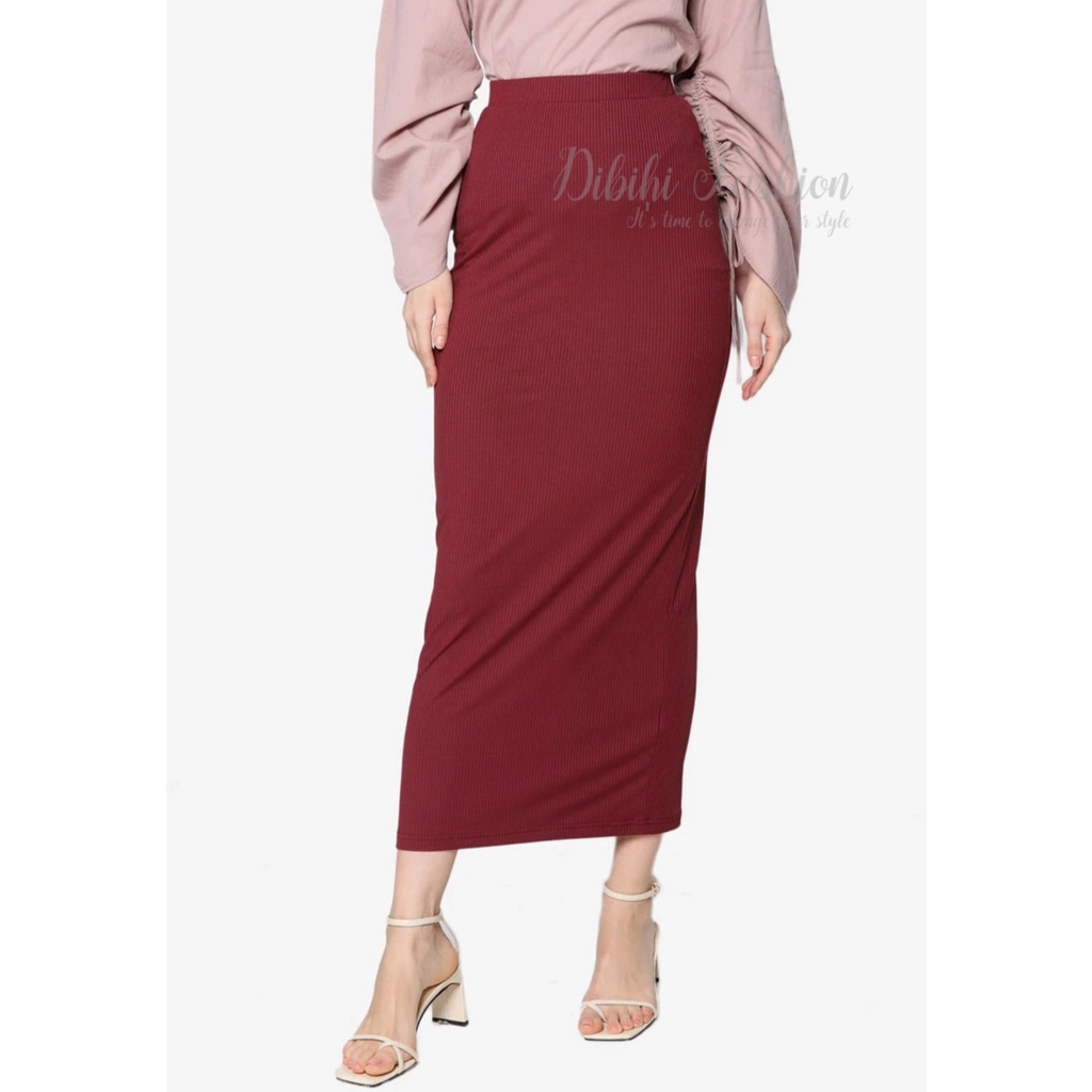 Rok Span Rajut  Rok Rajut Panjang Rok Span Knitted Panjang Rok Panjang Polos Rok Hitam Polos Rok Kerja Wanita-5