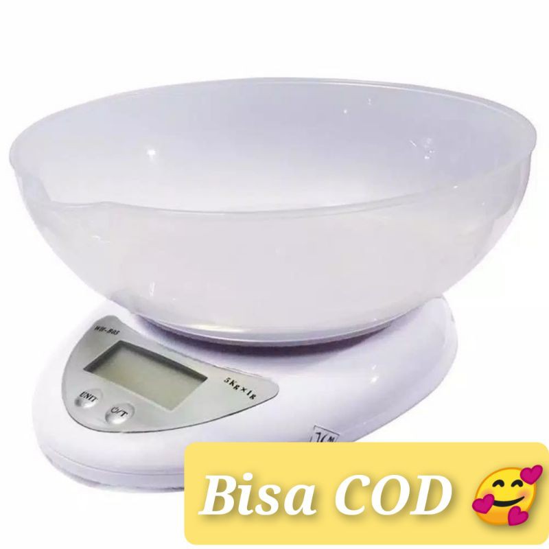 TIMBANGAN DAPUR MANGKUK DIGITAL 5 KG FREE BATERAI