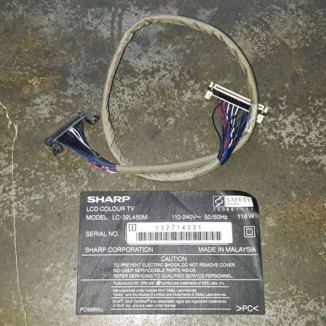 Kabel LVDS Original Sharp LC32L450 LC32L450M 32L450 32L450M