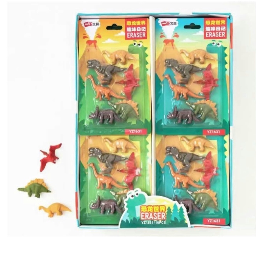 

PENGHAPUS DINO//PENGHAPUS KARET DINOSAURUS ISI 6 YZ1631
