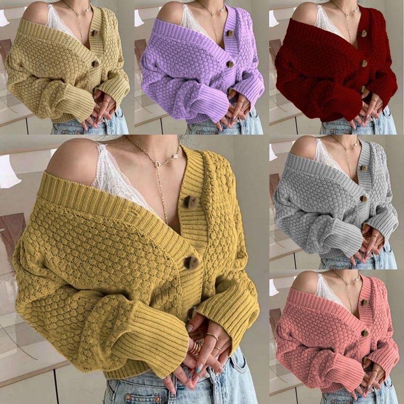 [✅COD]CARDIGAN RAJUT WANITA/CARDY OUTER/CROP CARDI POPCORN/CARDY POLOS