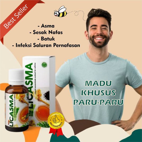 

LICASMA Madu untuk asma, meringankan batuk, sakit tenggorokan dan ISPA