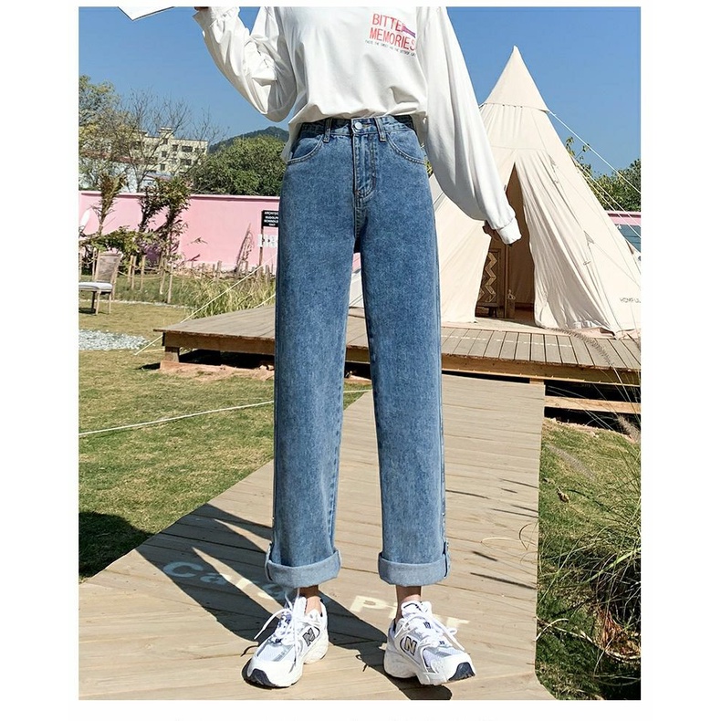 COD bf highwaist HW Jeans Wanita Celana Jeans Gaya Korea Boyfriend Jeans 2023