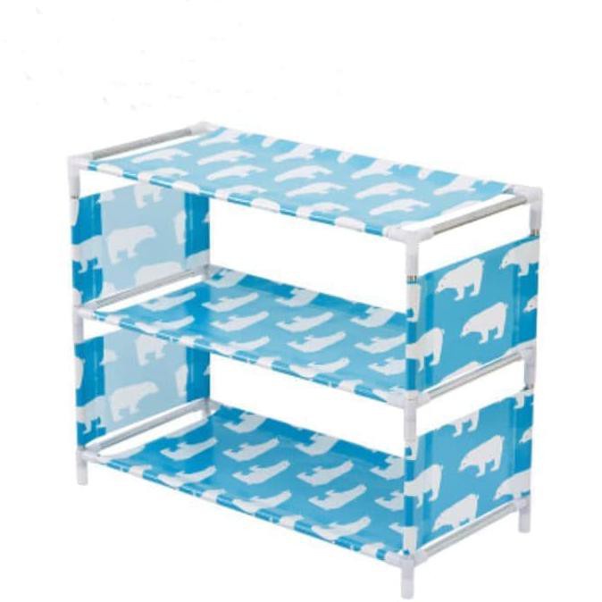 Terlaris Rak Sepatu Susun 3 Shoe Rack/Tempat Sepatu Susun Portable Rak Sepatu Kain