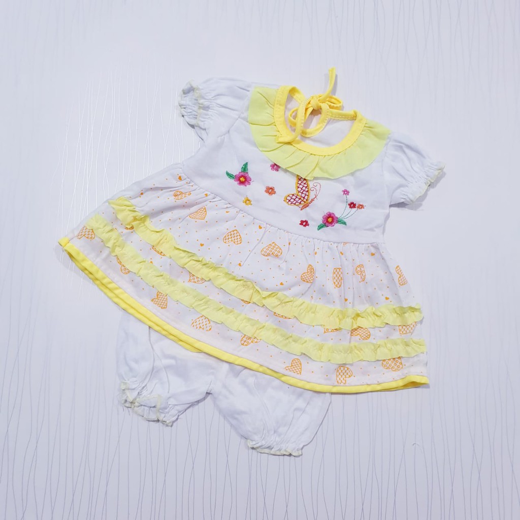 setelan dress anak perempuan usia 0-12 bulan pakaian baby