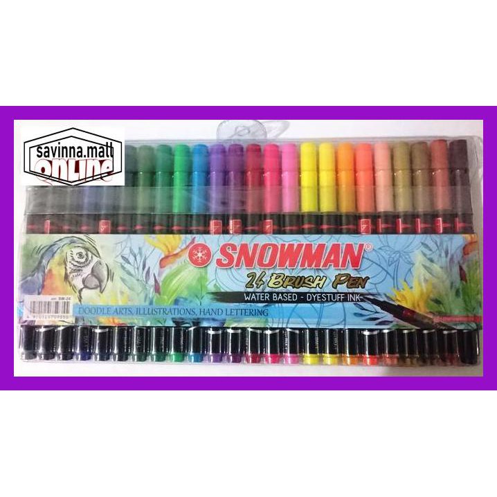 

U0Uo879- Brush Pen / Brushpen 24 Warna Colour Snowman Bm-24 Y7Ry688-