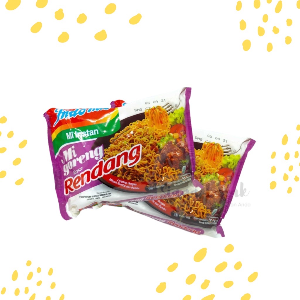 Indomie Rendang Mie Goreng 1pcs - Indomi Mie Instan