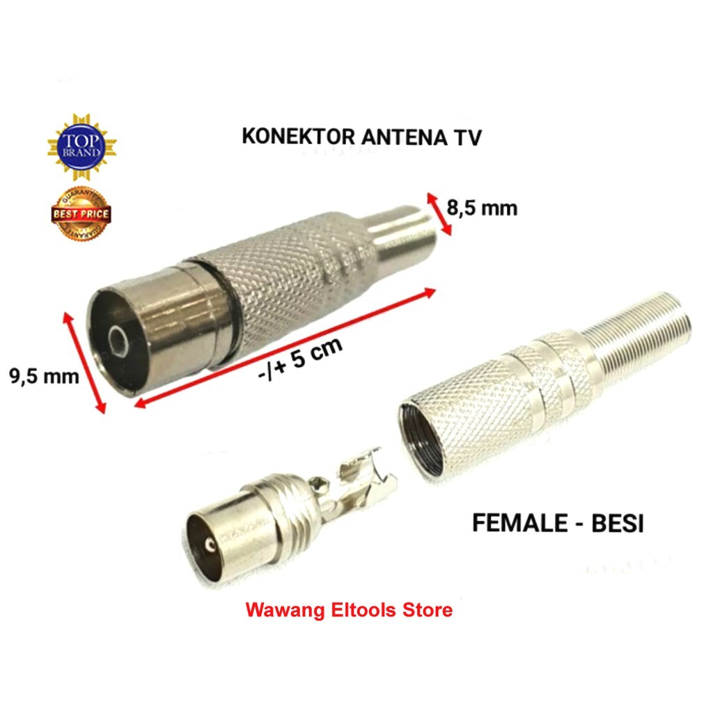 JEK / JACK ANTENA BESI MALE - FEMALE / COWOK-CEWEK / COLOKAN TV