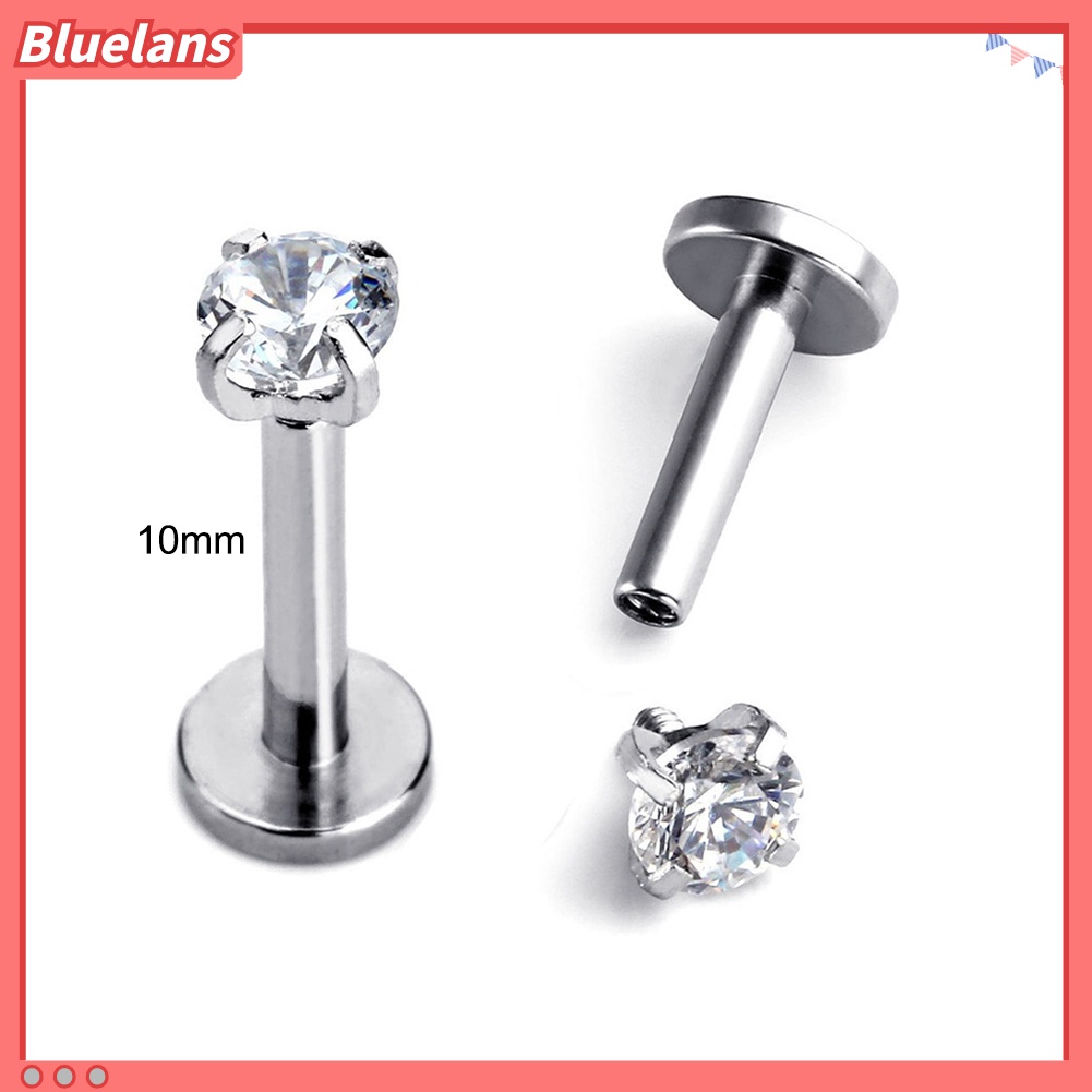 1 Pc Anting Tindik Bibir Telinga Bahan Cubic Zirconia Untuk Unisex