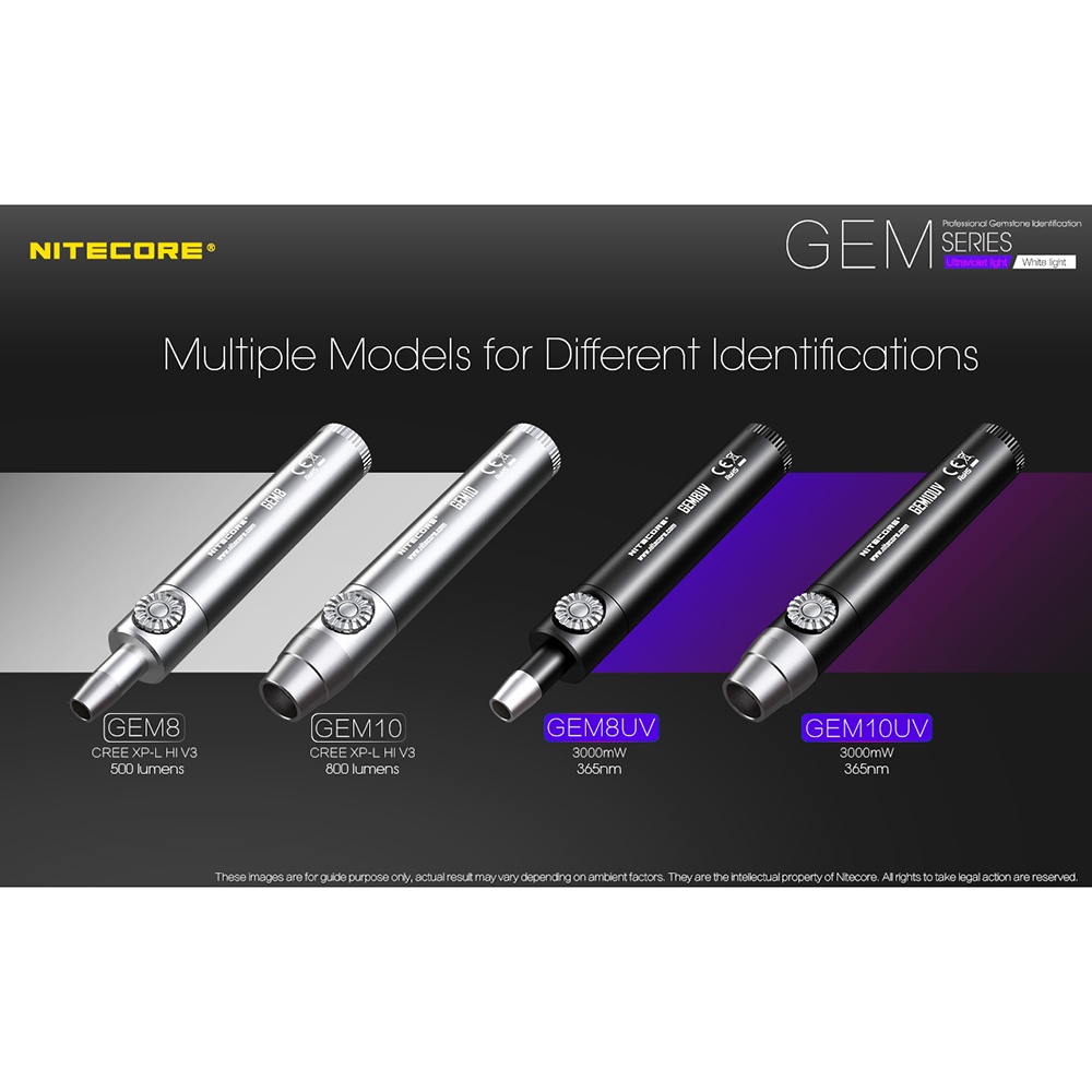 Nitecore GEM8 Senter Batu Mulia Gemstone XP-L HI V3 500 Lumens