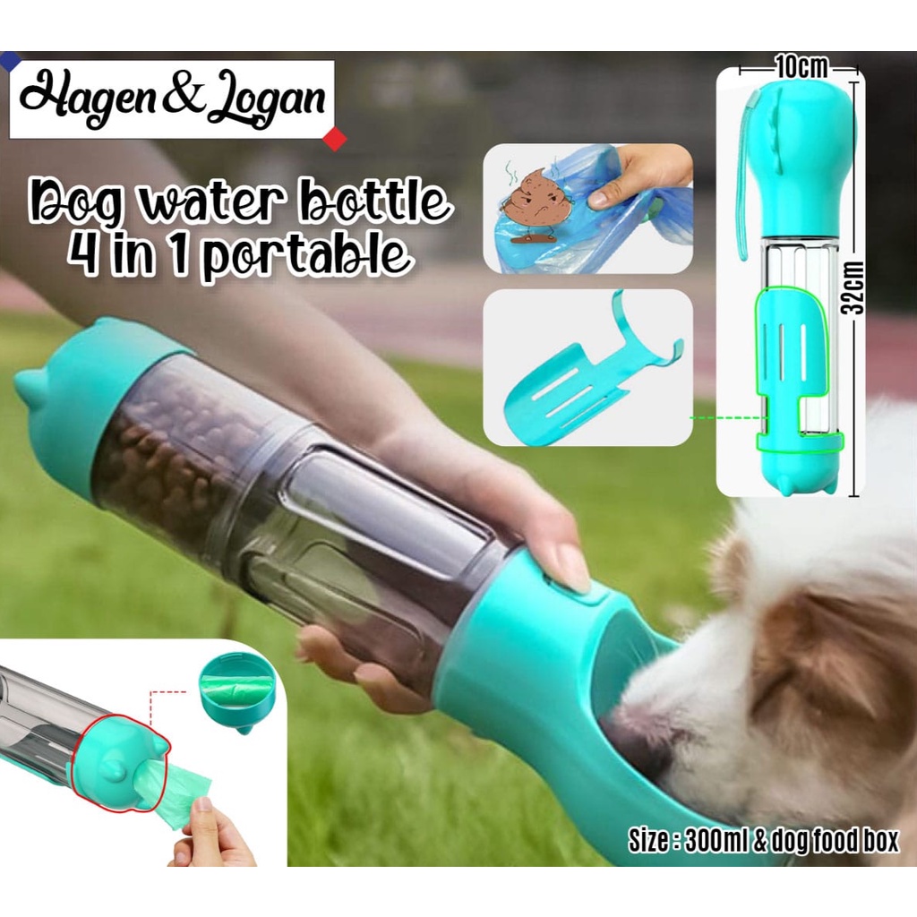 Dog Water Bottle Cat Botol 500mL 4 in 1 Pet Minum Anjing Kucing Hewan