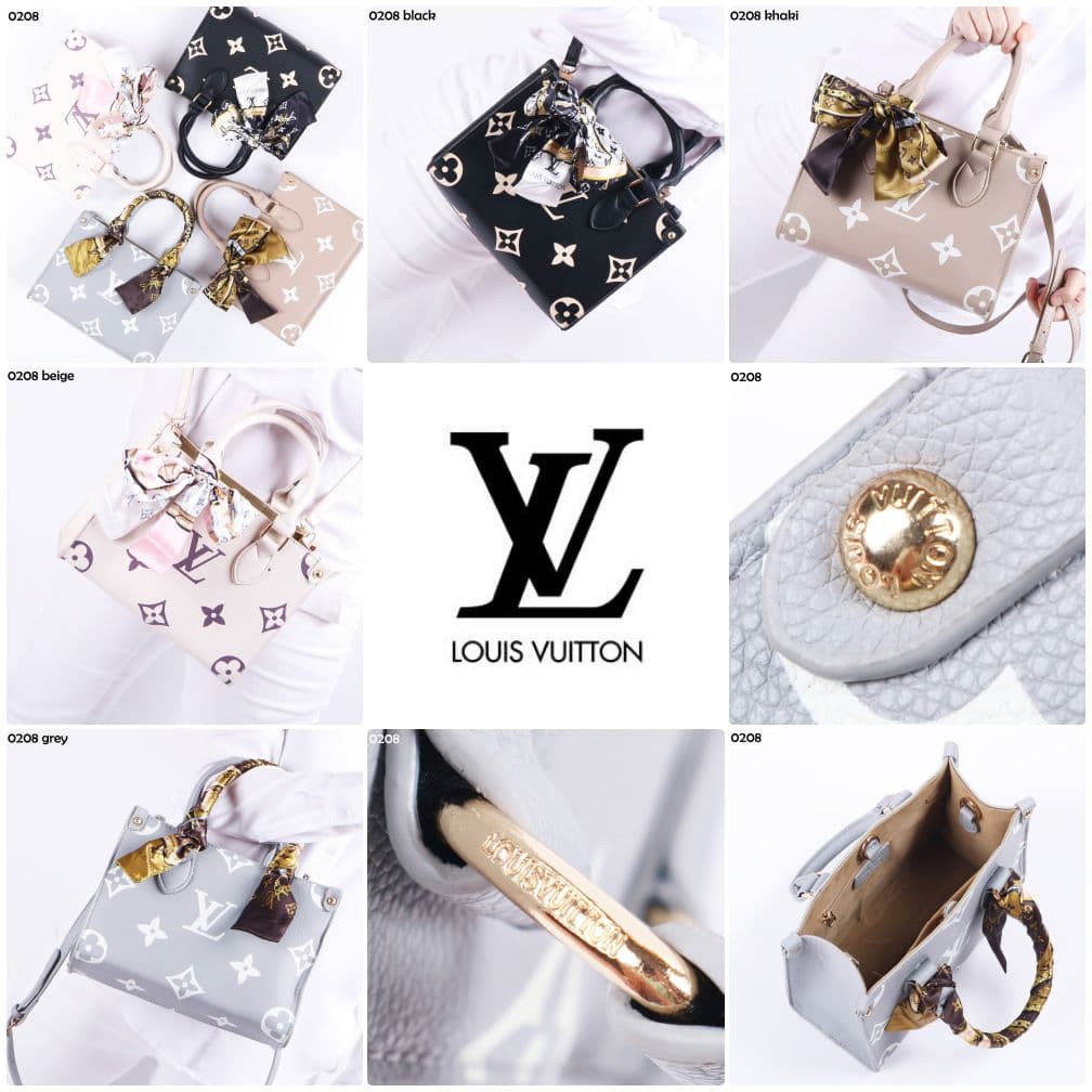 COD ❤️ Tas Wanita L Lui tton Onthego Pm twilly with Premium paperbag