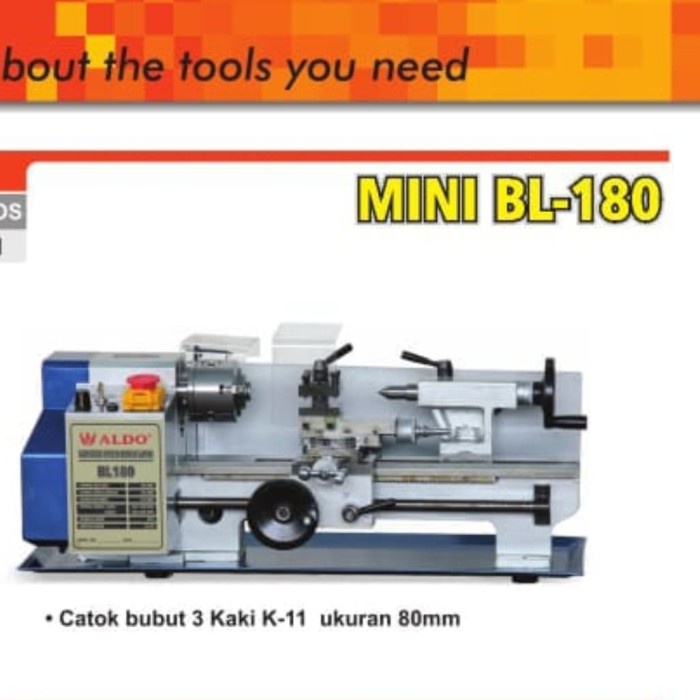 {elecstore} Mesin Bubut Mini ALDO / Variable Speed Bench Lathe ALDO BL - 180 Murah