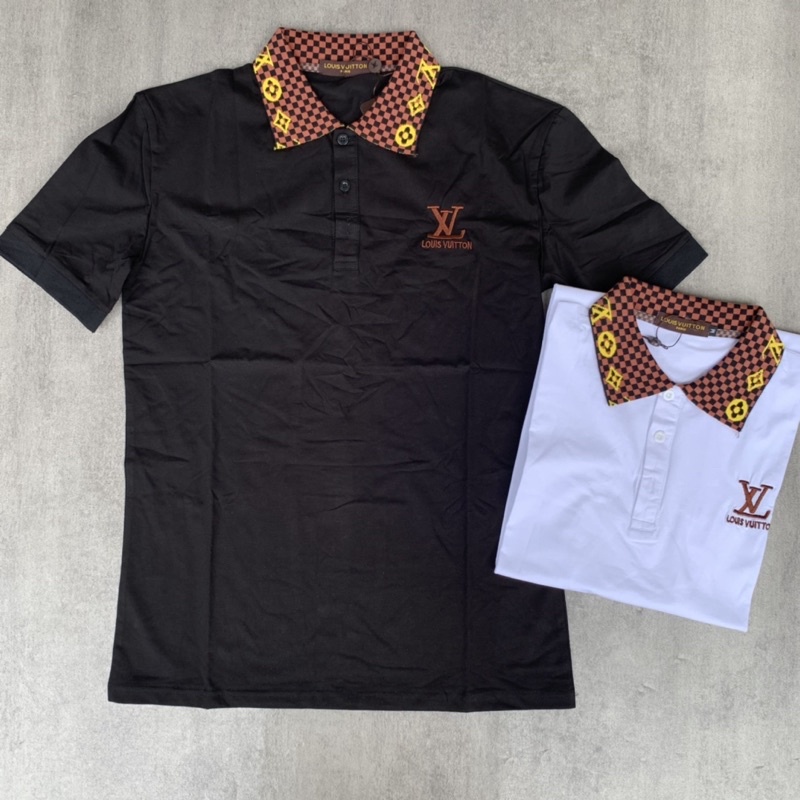 Kaos Polo Pria LV Kerah Damier