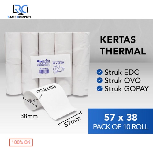 

KERTAS THERMAL BLUEPRINT LITE 57x38 STRUK KASIR 57 X 38 10 roll