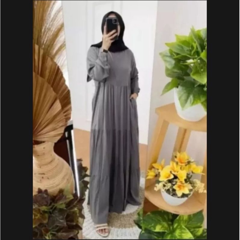 gamis susun polos rayon, gamis canda ,gamis rempel terbaru gamis rayon twil ori